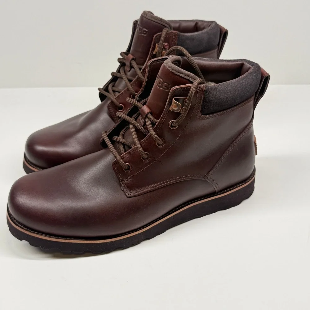 UGG Seton TL Men's Boots Lace Up Brown Leather Wool Lined Walking Size 10